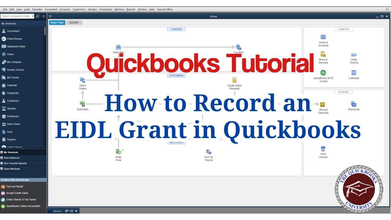 Quickbooks Tutorial - How to Record an EIDL Grant in Quickbooks