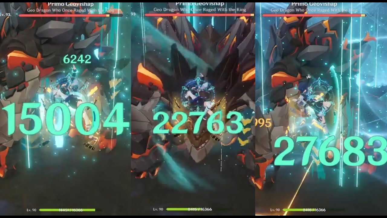 C0 Scaramouche Wanderer R1 Solar Pearl vs R1 Widsith vs R5 Widsith Damage Comparison