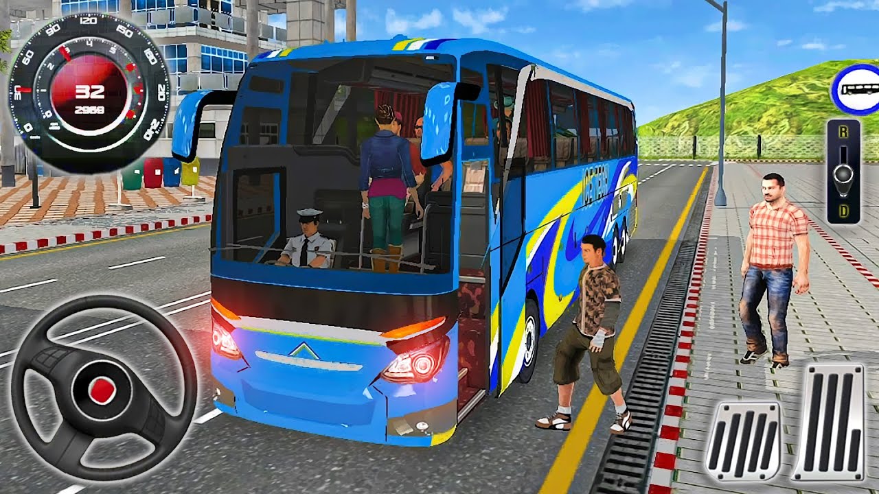 US Coach Bus Driving Simulator - Real Coach Bus Driving in City - Android GamePlay