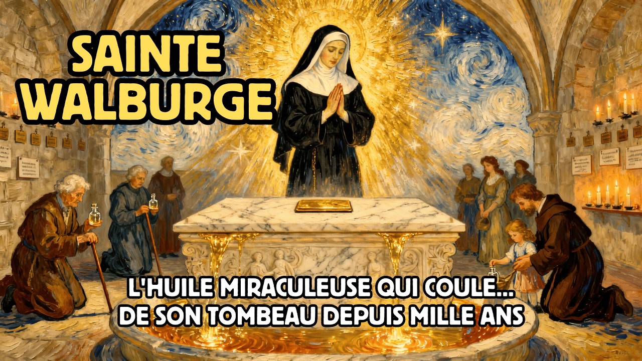 25 Février - Sainte Walburge: L'Huile Miraculeuse Qui Coule de Son Tombeau Depuis Mille Ans