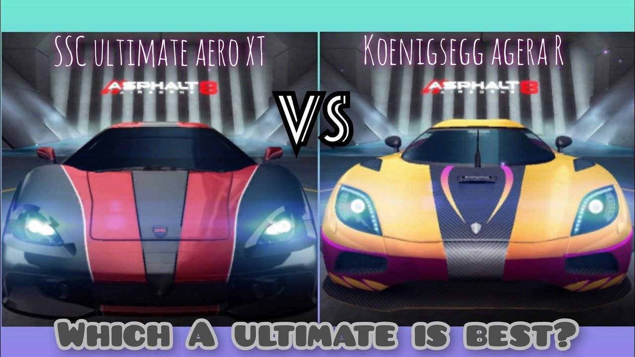 Asphalt 8 | SSC ultimate aero xt vs koenigsegg agera R. Full comparison