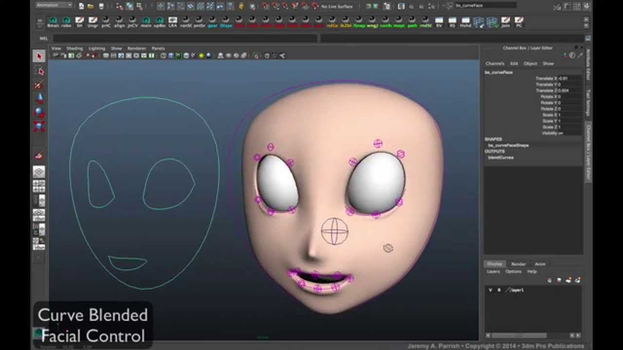 Curve Driven Facial Rig