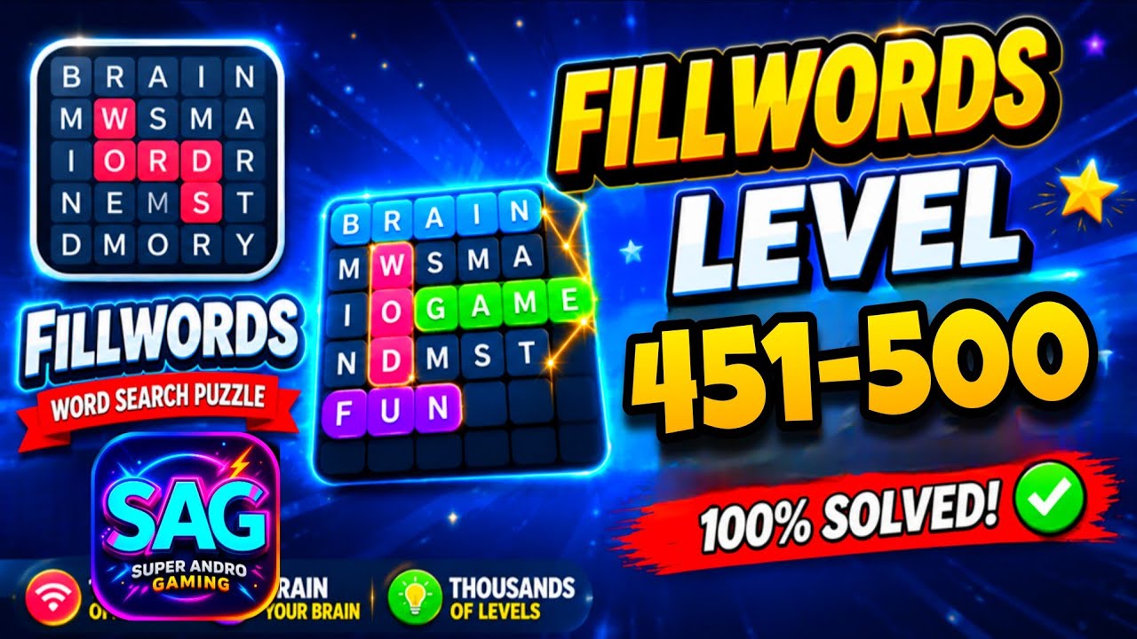 FILLWORDS уровни 451-500 | прохождение всех уровней