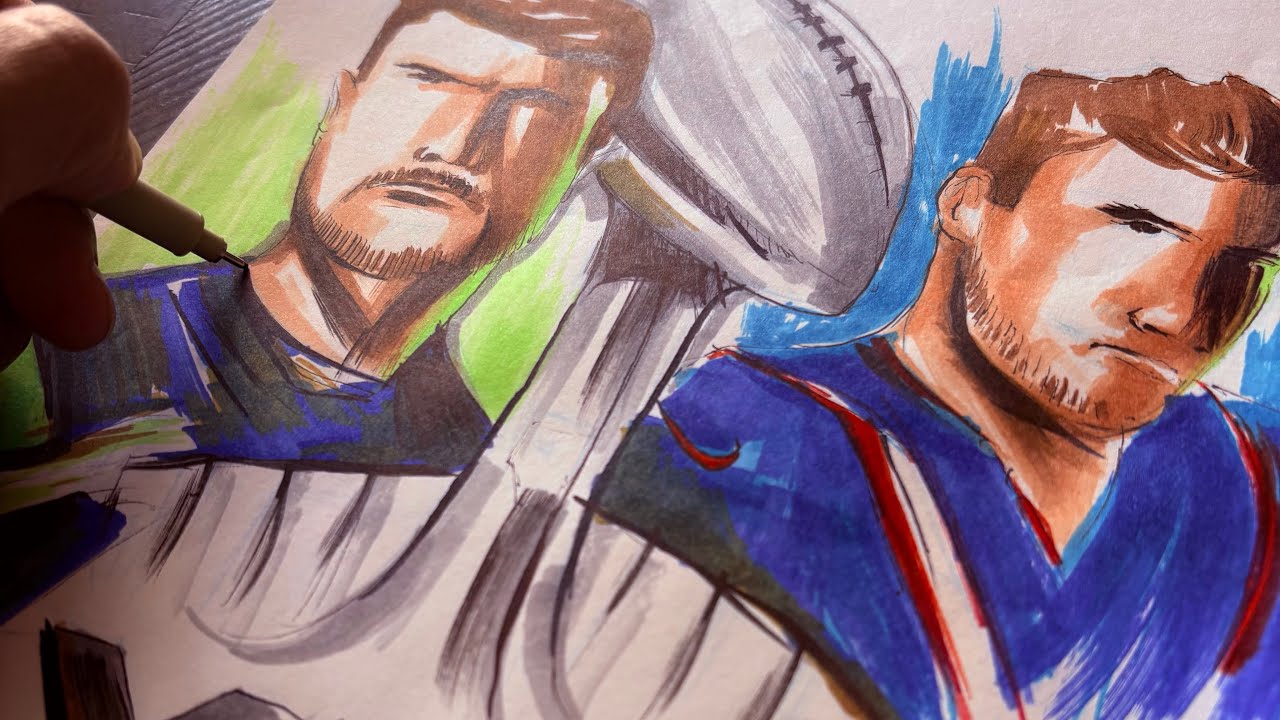 DRAWING PATRIOTS VS SEAHAWKS  TIMELAPSE
