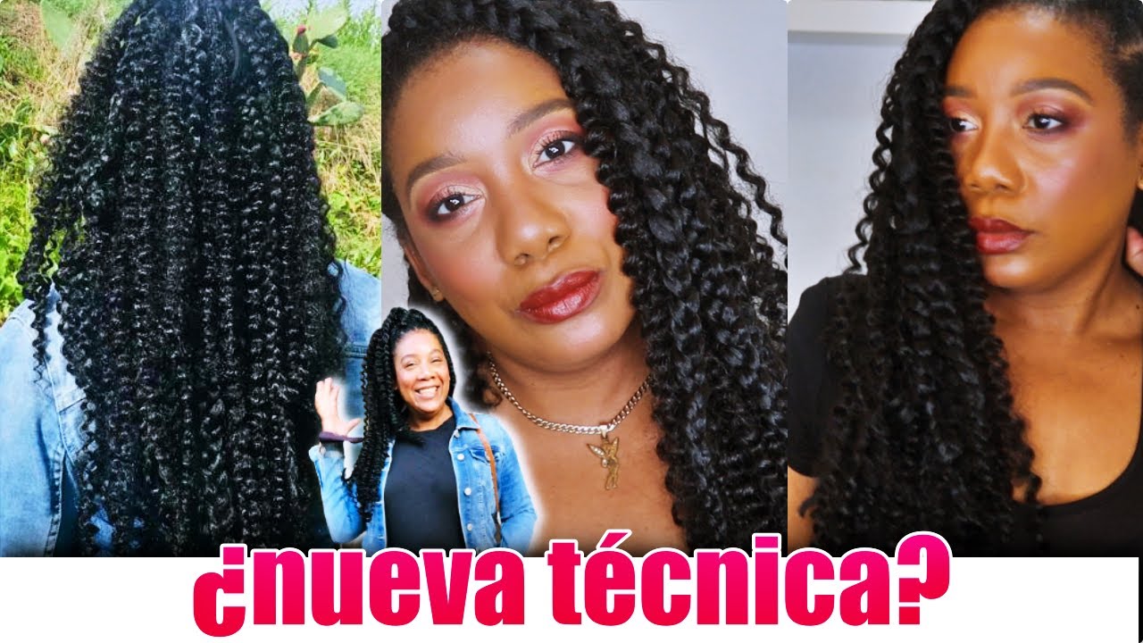 🔥 Trenzas africanas rizadas estilo bohemian braids con: kanekalon y crochet braids.