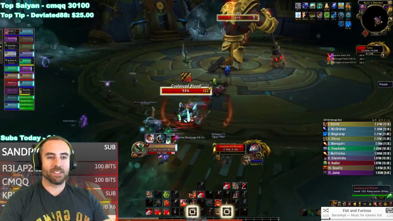 Bajheera - MYTHIC TALOC: 370 iLvl Fury Warrior - WoW BFA 8.1 Mythic  Uldir Raid