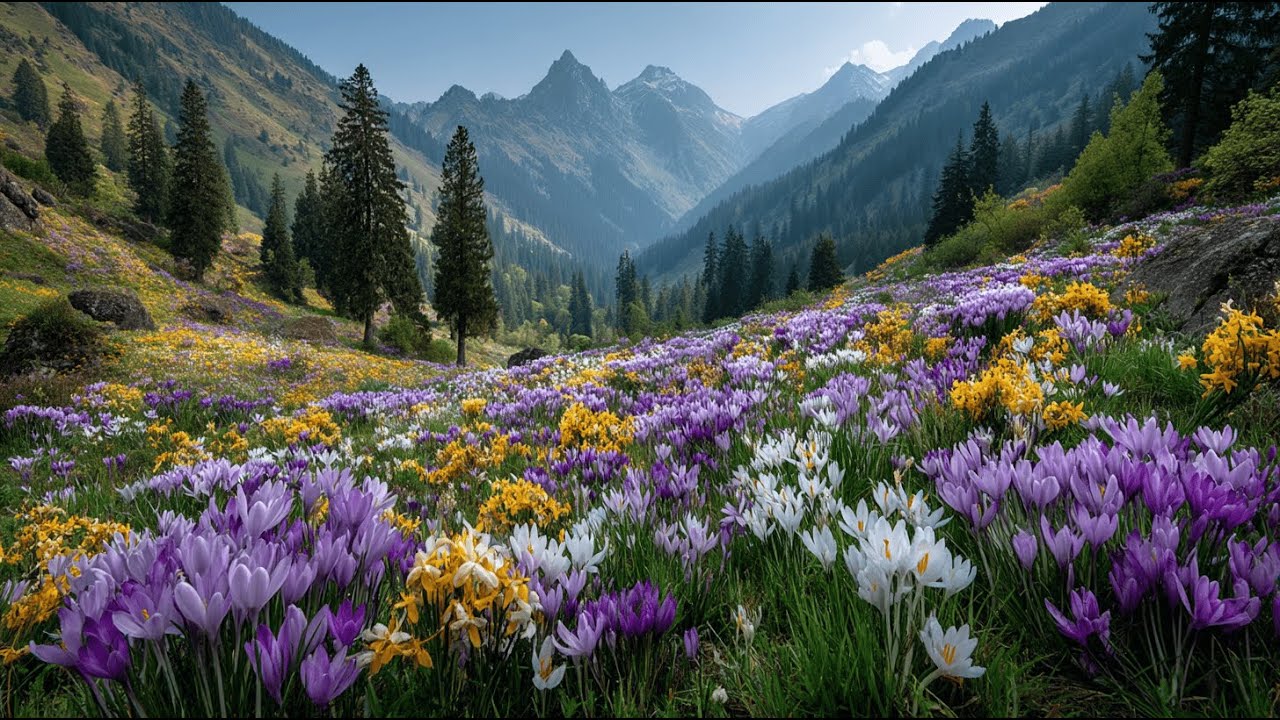 Morning Mountain Ambience | Spring Birds Nature Sounds