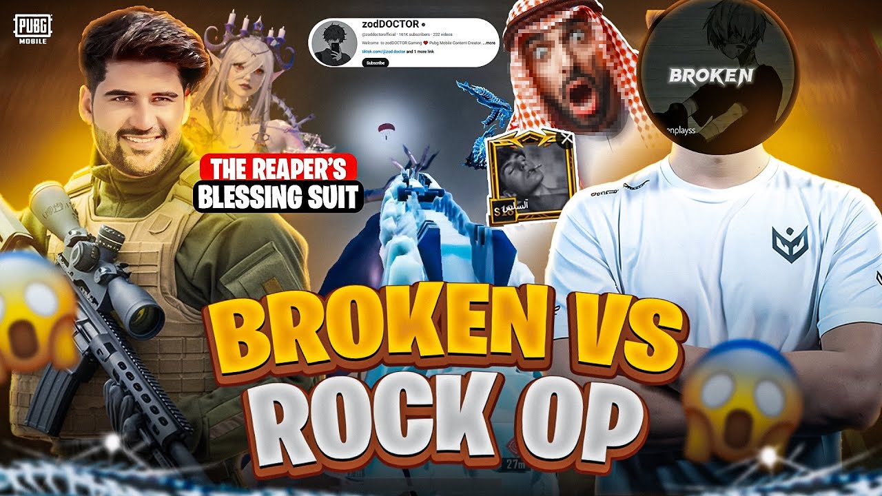Broken vs rock Op 😱 السلس shoked | костюм благословения жнеца | PUBG mobile