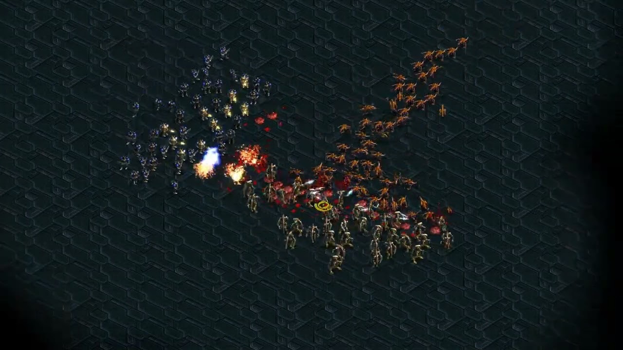 50 Zealots vs 50 Marines vs 100 Zerglings