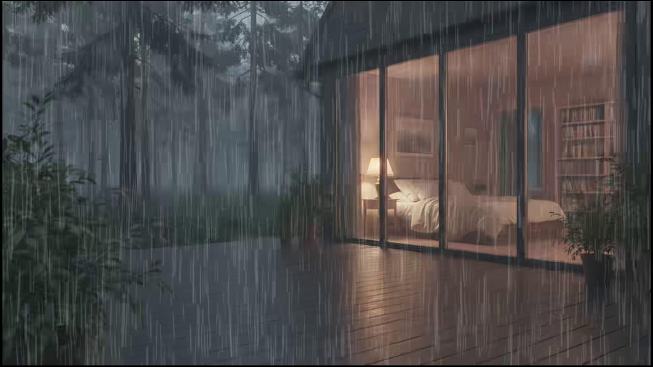 Gentle rain at a Cozy Forest Cabin 🌲 | Night rain Sounds for Deep Relaxation and Peaceful Sleep
