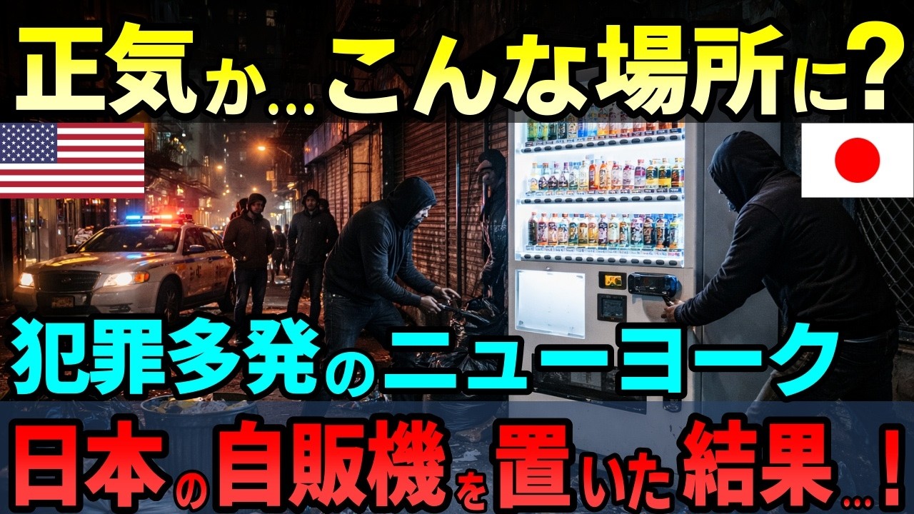 【海外の反応】「正気か…こんな場所に？」犯罪多発のニューヨークに日本の自動販売機を置いたら信じられない光景が…！