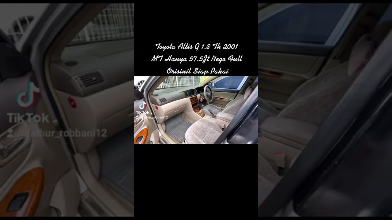 TOYOTA ALTIS G 1.8 TH 2001 MT HANYA 57.5JT FULL ORI SIAP PAKAI MANTAP