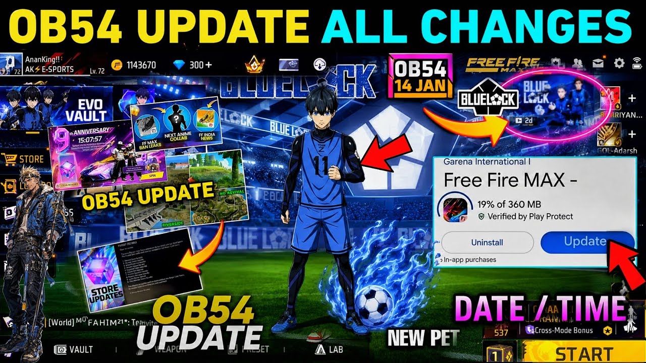 Ob54 New Update 🔥 ALL Changes 🤯 Kya kya aaya Hai in Free Fire | FF NEW EVENT UPDATE GARENA FREE FIRE