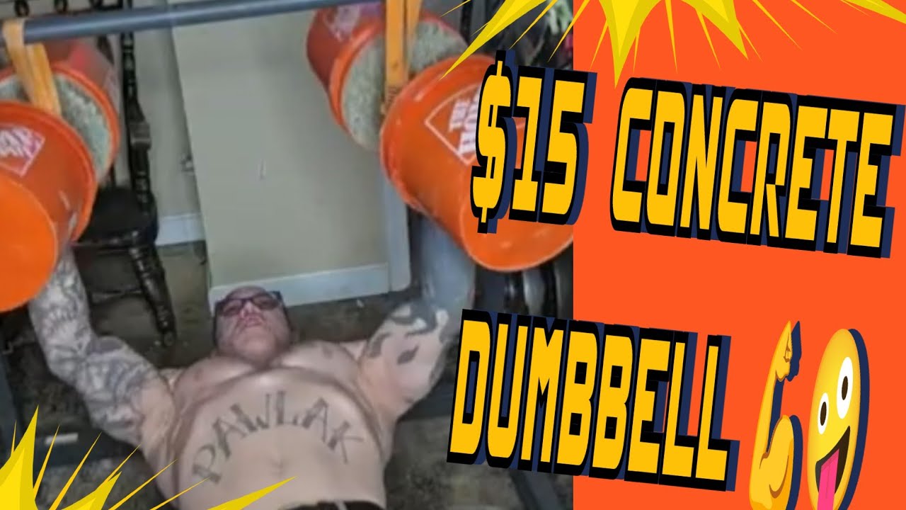 D.I.Y. $15 Dollar CONCRETE DUMBBELL 💪🤪 