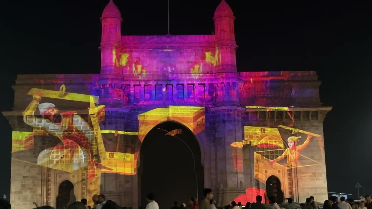 Gateway of India Laser Light Show 🇮🇳✨ |Tribute to Chhatrapati Shivaji Maharaj | Mumbai Pride