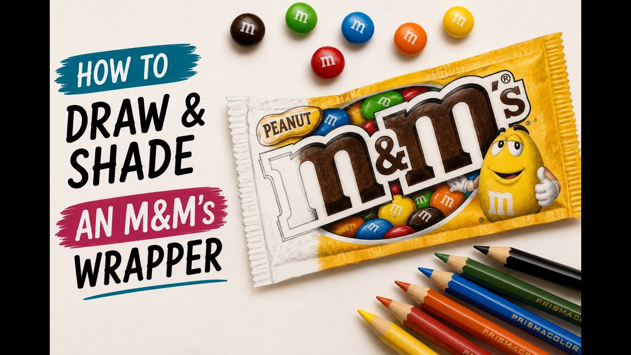 How to Draw: Half Candy Bar Wrapper Drawing