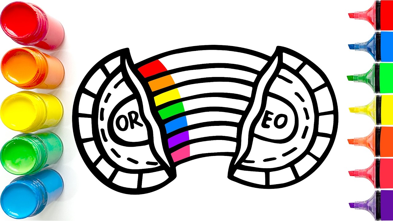 Drawing and Coloring a Rainbow Oreo Cookie | Easy Step by Step Tutorial for Beginners