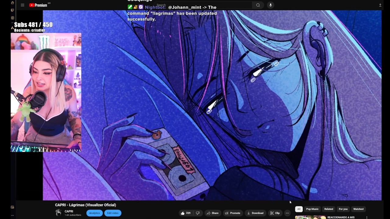 Presentación y reacción Lagrimas 💧🖤  💧🖤