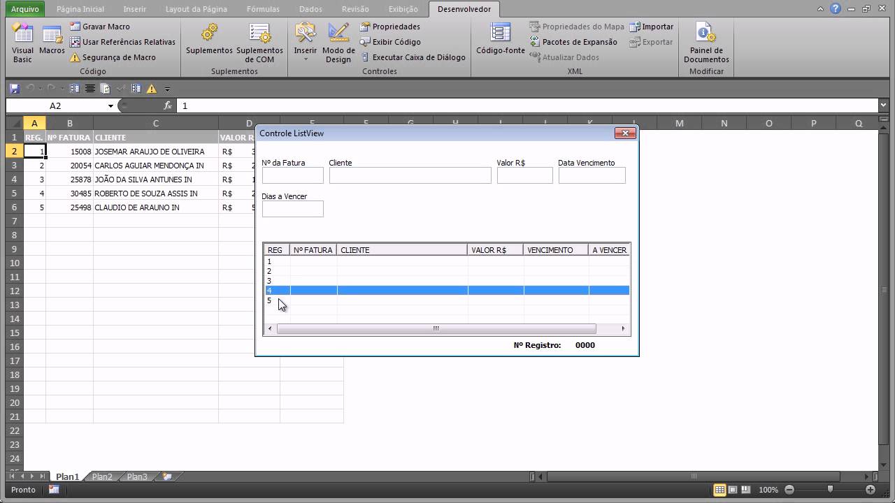 ListView em VBA   Excel 1 de 3