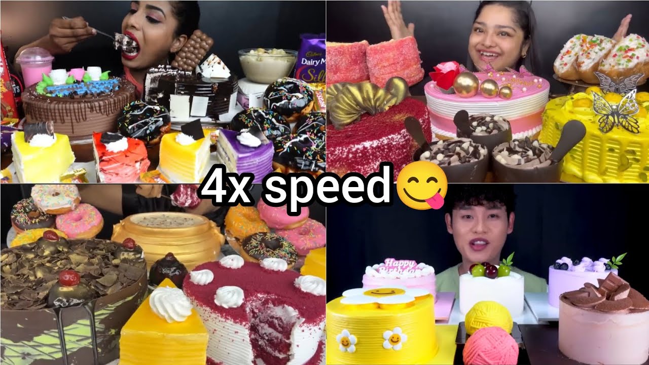 ASMR EATING TESTY MITHAI AND LOTS OF CAKES #asmr 