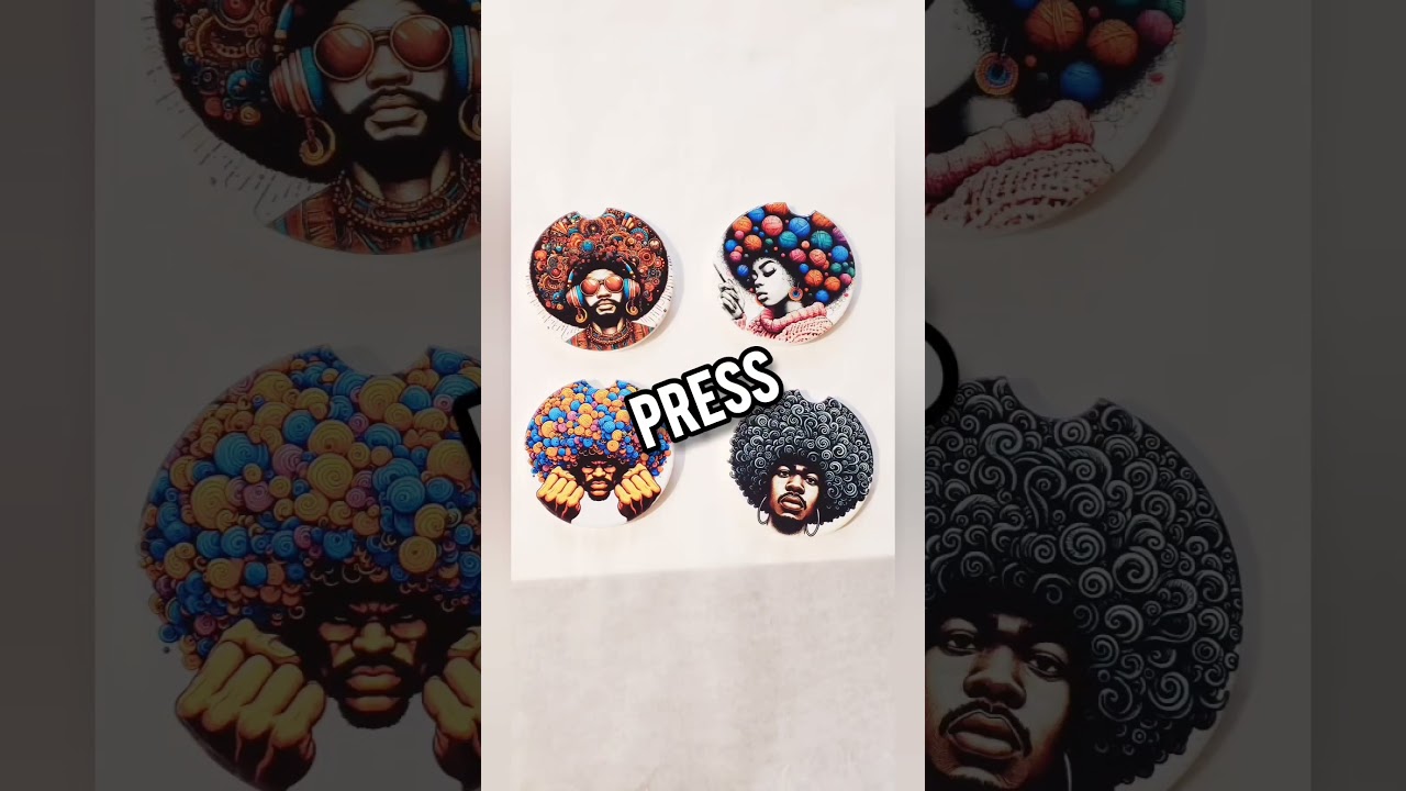 Sublimated Car Coasters #calmdown #sublimation #blackart #sublimationcarcoasters #sweetstyledevents