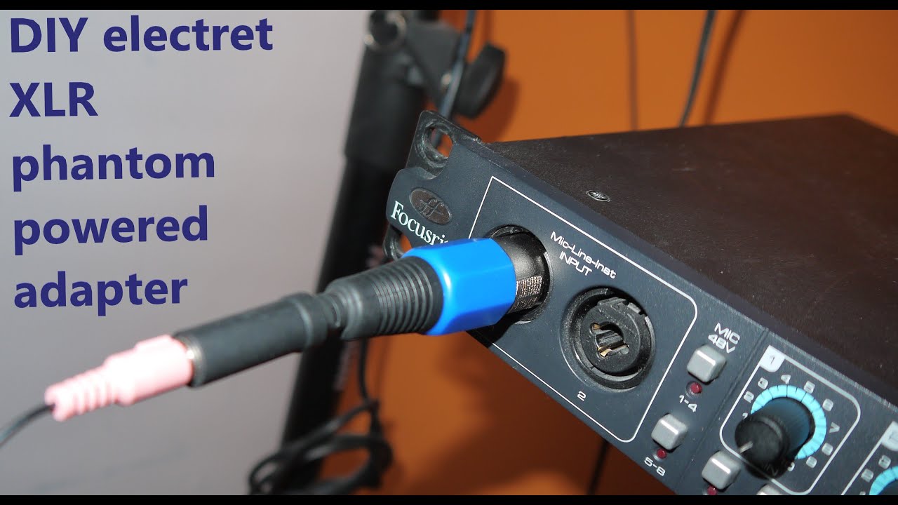 DIY electret microphone adapter to XLR phantom power