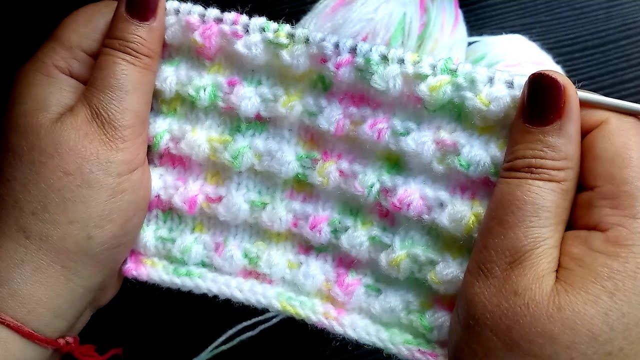 Easy knitting pattern/Two Colour knitting design/Latest Multi Colour knitting For baby sweater/Cap