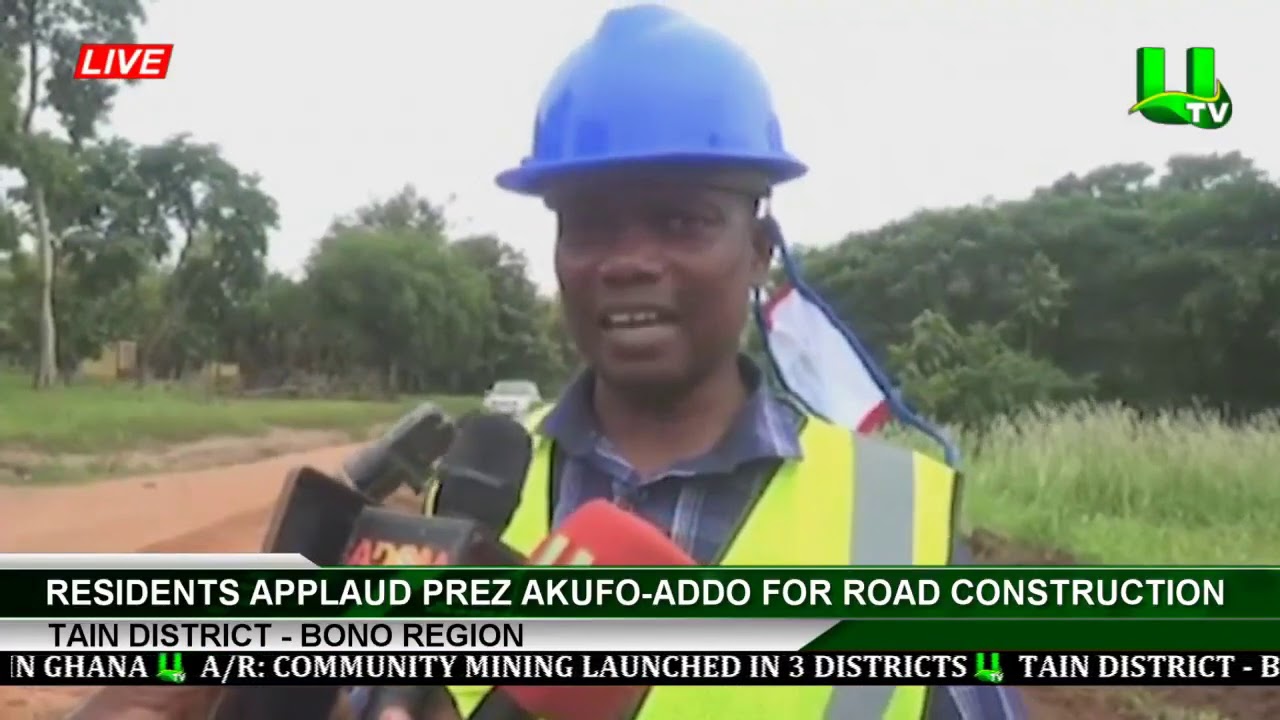 Tain District - Bono Region: Residents Applaud President Akufo Addo For Road Construction