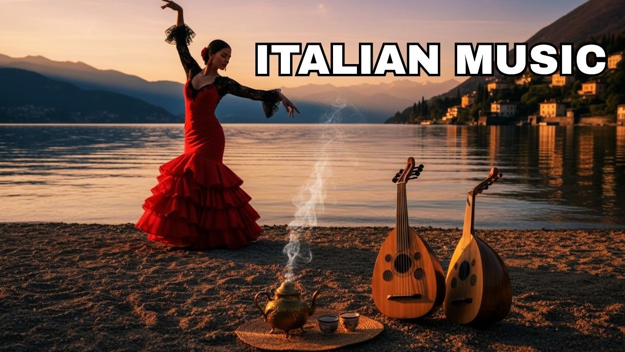 🎧 Italian Vibes, & Mediterranean Music✨ Flamenco  Scenic Amalfi Coast & Lake Como Relaxation 4K