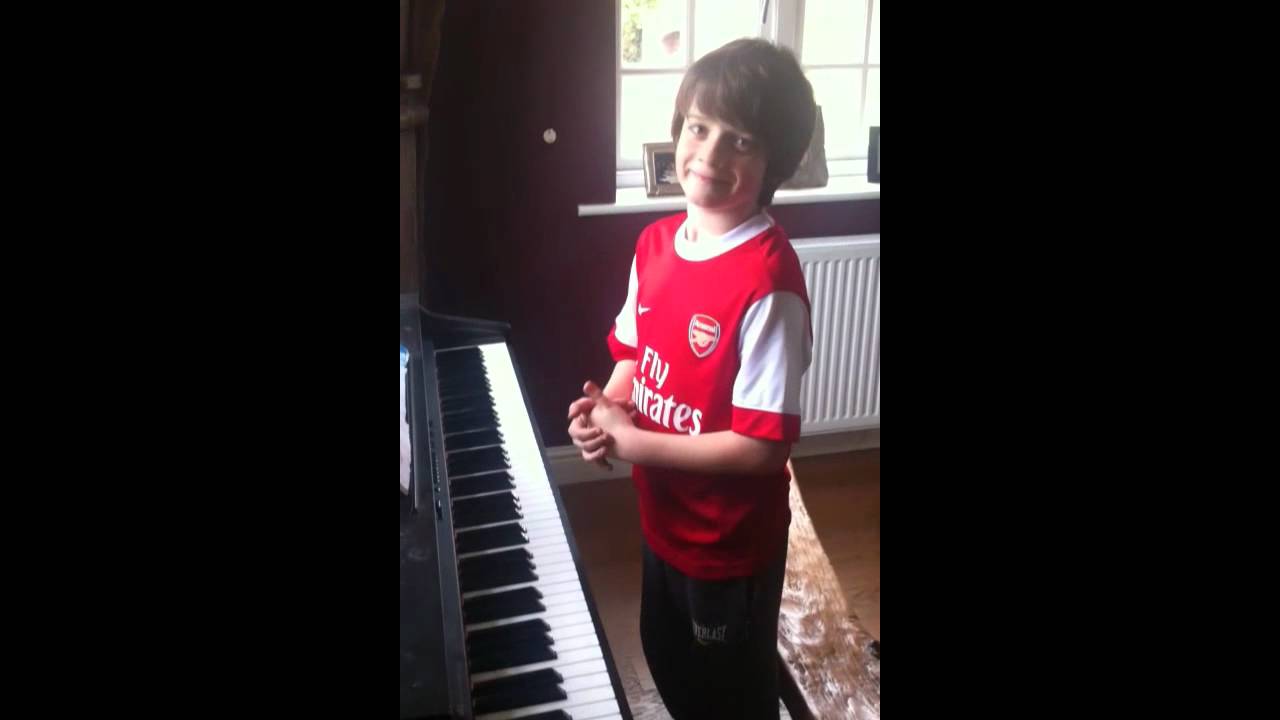 Denise Welch's son play the piano