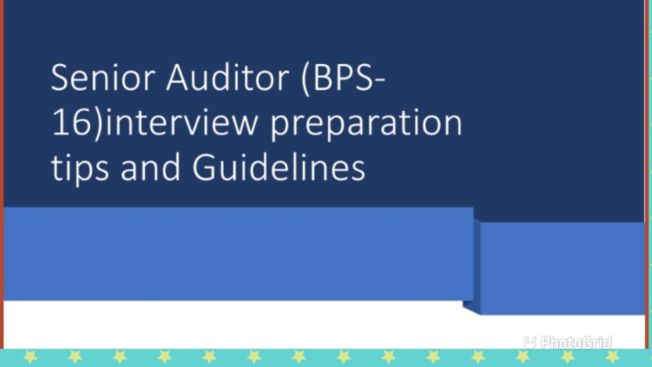 Senior Auditor (BPS 16) FPSC interview preparation