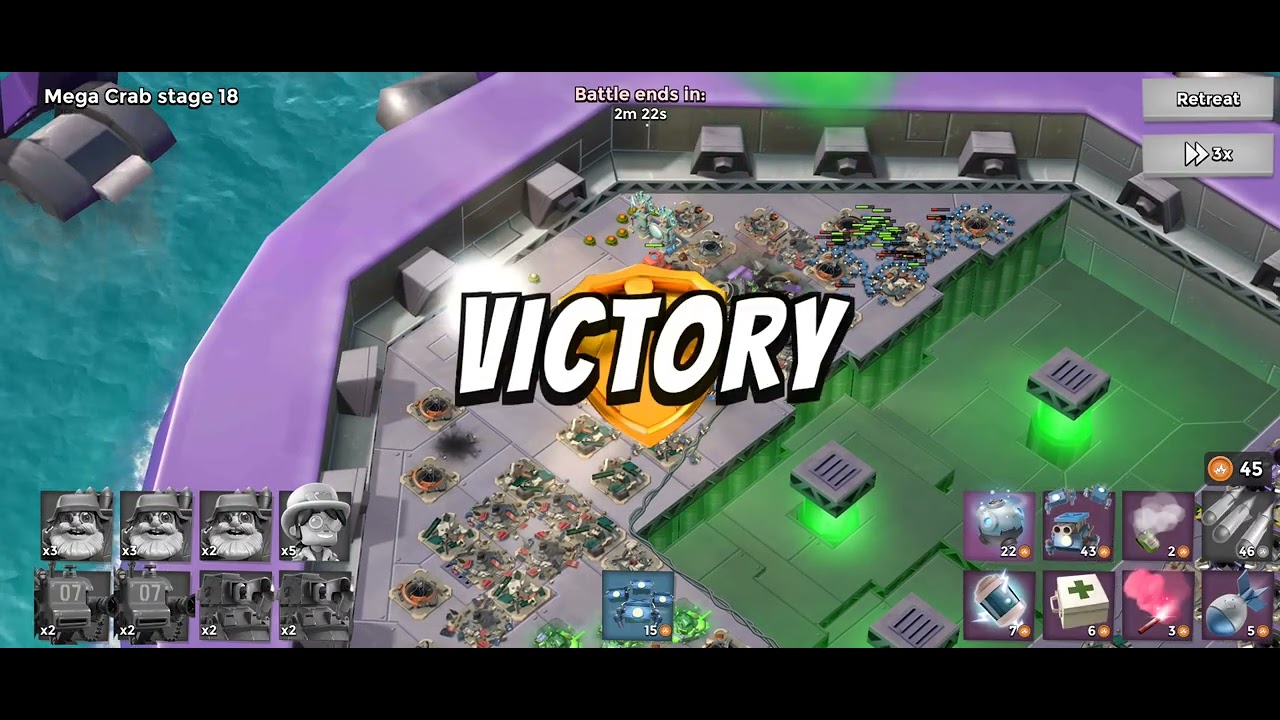 Dr. T, Mega Crab, back to back Victory 🤓😎#games #boombeach #strategygames #multiplayer 