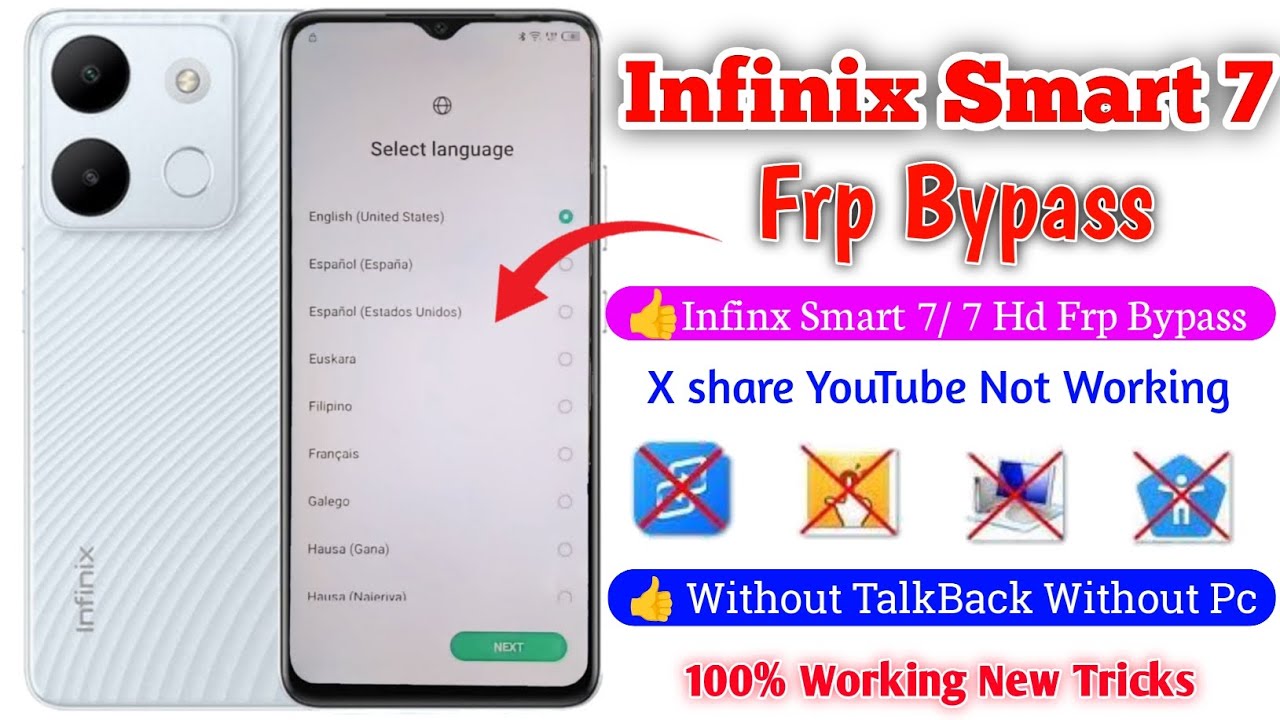 Infinix Smart 7 FRP Bypass Update | Infinix Hd (X6517) Google Account Bypass Without X share Pc |