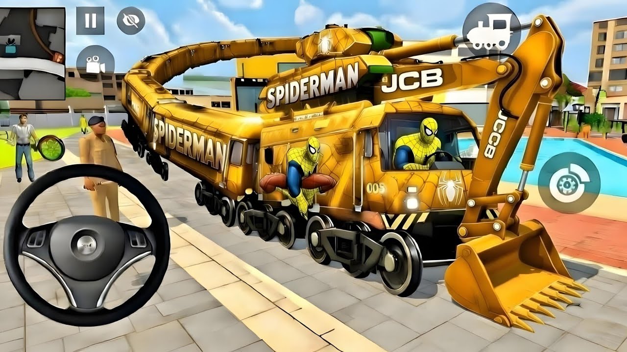 🕷️Indian Yellow Jcb Train& Yellow Spiderman 3D Game🤩Indian Thift Auto🤑Purchase Lot's of Spiderman