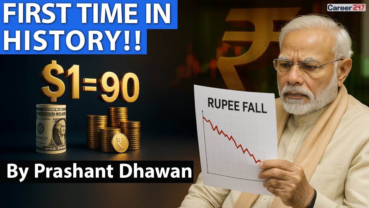 INDIA'S RUPEE FALLS TO HISTORIC LOW!! 90 Rupees&nbsp;per&nbsp;Dollar | By Prashant Dhawan
