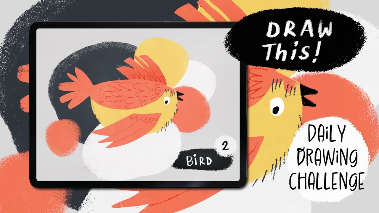 Drawing Challenge with Adobe Fresco - Day 2 | Bird