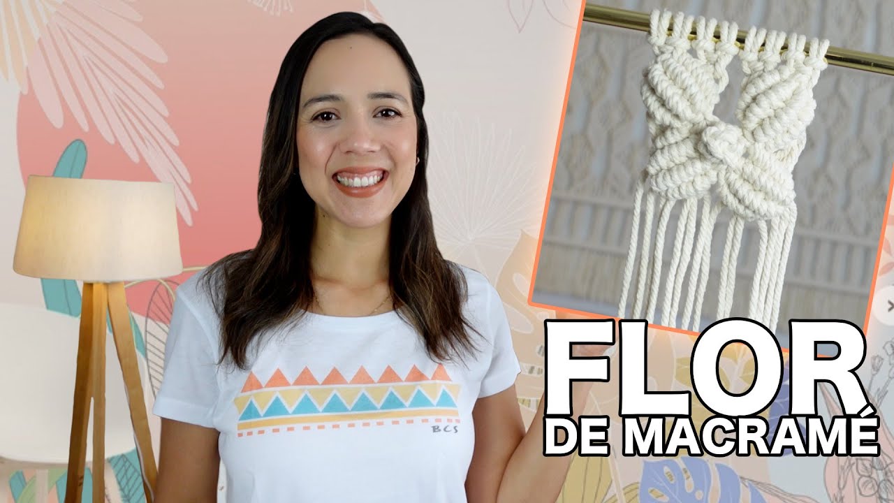Tutorial de Macramé: Flor de Macramé con Nudo Festón y Bodoque | Tapiz de Pared paso a paso | Patrón