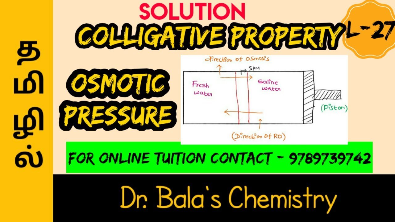 Osmotic Pressure in Tamil || NEET || JEE || Class 12 Lecture Series #osmoticpressureintamil