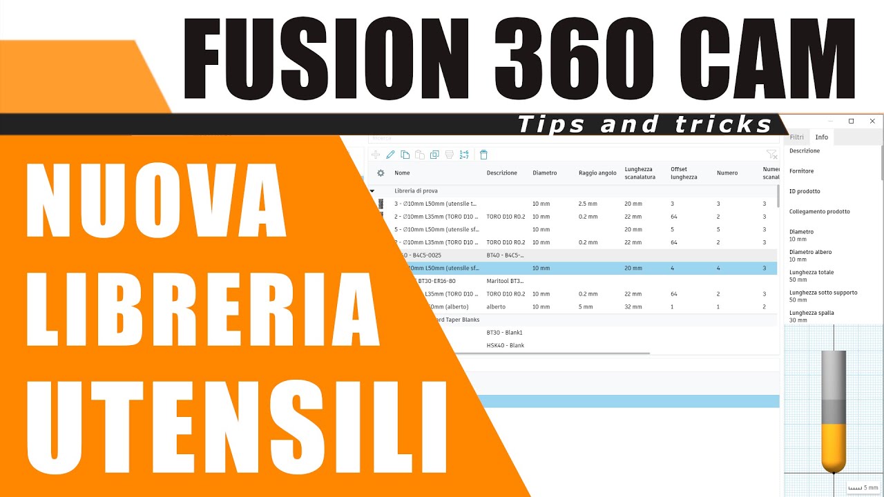 Fusion 360 CAM Nuova libreria utensili