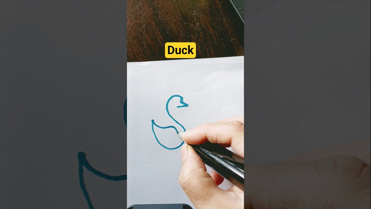 10-секундный художественный челлендж ✍️🎨😍🦆 #шорты #тренды #искусство #рисунокоднойлинией #утка