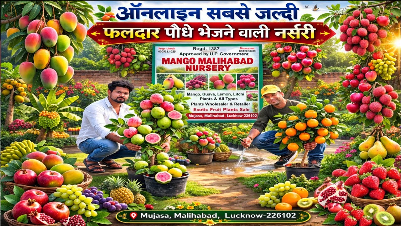 ✅ घर बैठे मंगवाएं फलदार पौधे 🌱 Malihabad Lucknow Famous Fruit Plant Nursery 