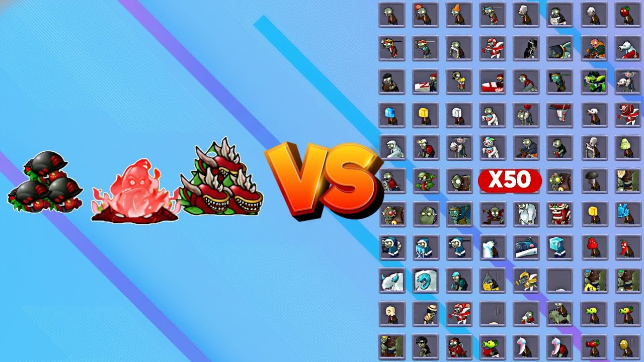 Little Cherry Combo vs All Zombies Max Level | PvZ Fusion 3.4.2