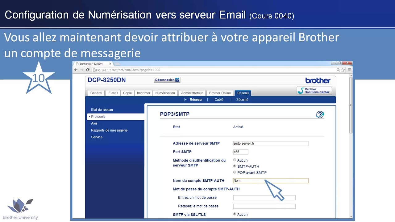 Utilisation et configuration de Numérisation vers serveur Email