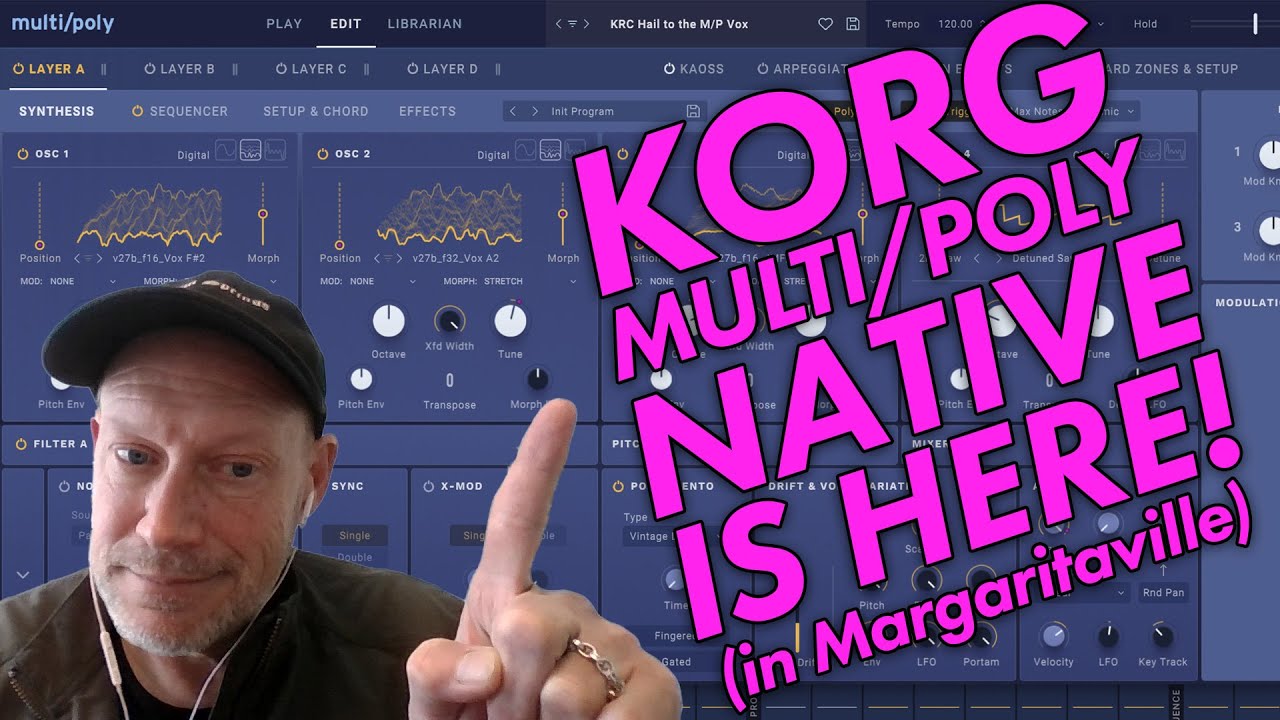 Korg multi/poly native: первый взгляд и прослушивание, микрообзор! (Прямой эфир из Маргаритавилля)