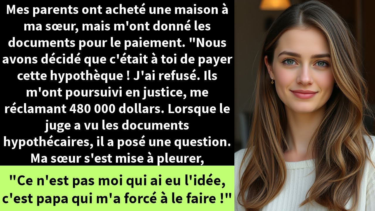 Mes parents ont acheté une maison à ma sœur, mais m'ont donné les documents pour le paiement.