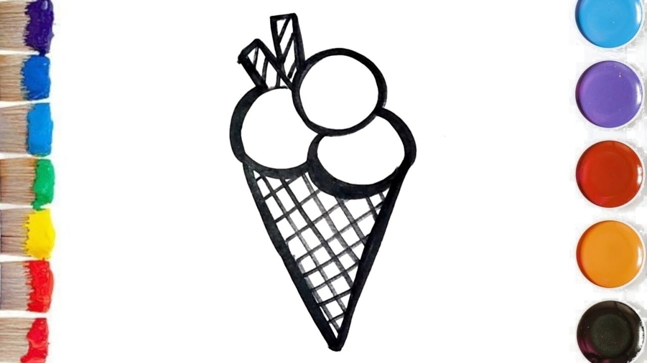 Sorvete 🍦 vídeos de desenho, pintura e colorir para crianças