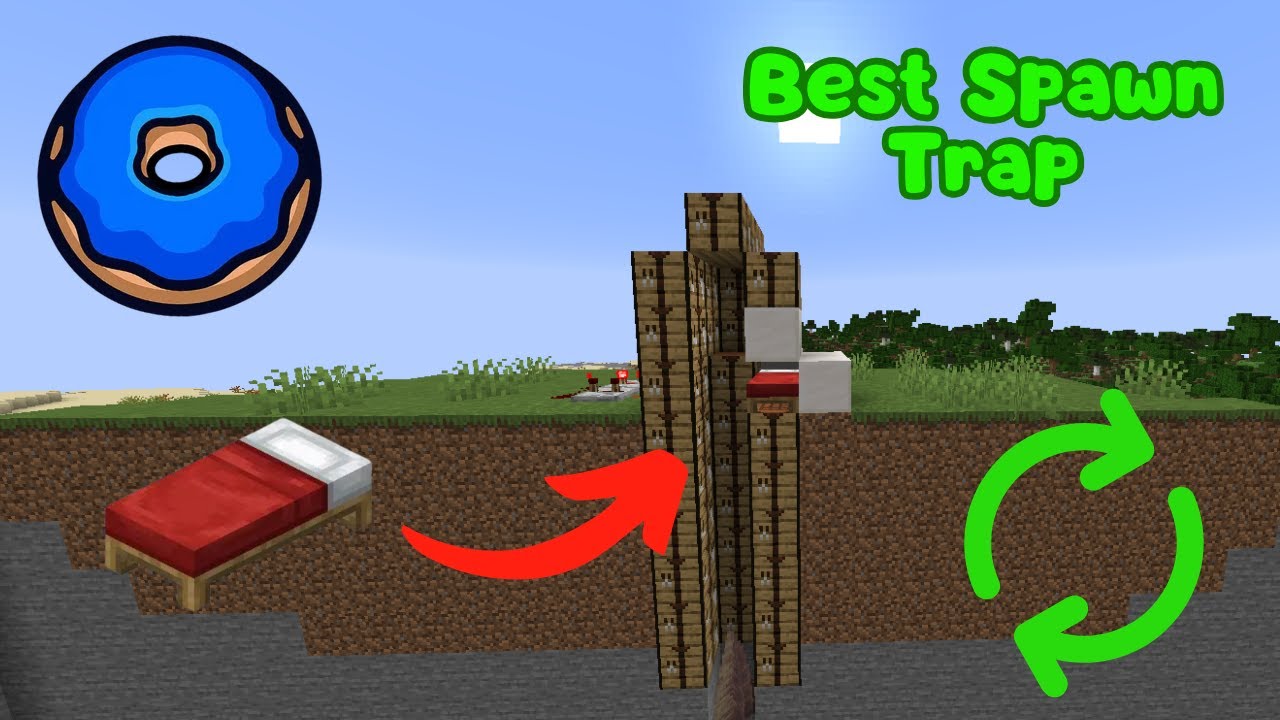HOW TO MAKE A SPAWN/BED TRAP ON DONUT SMP!!!