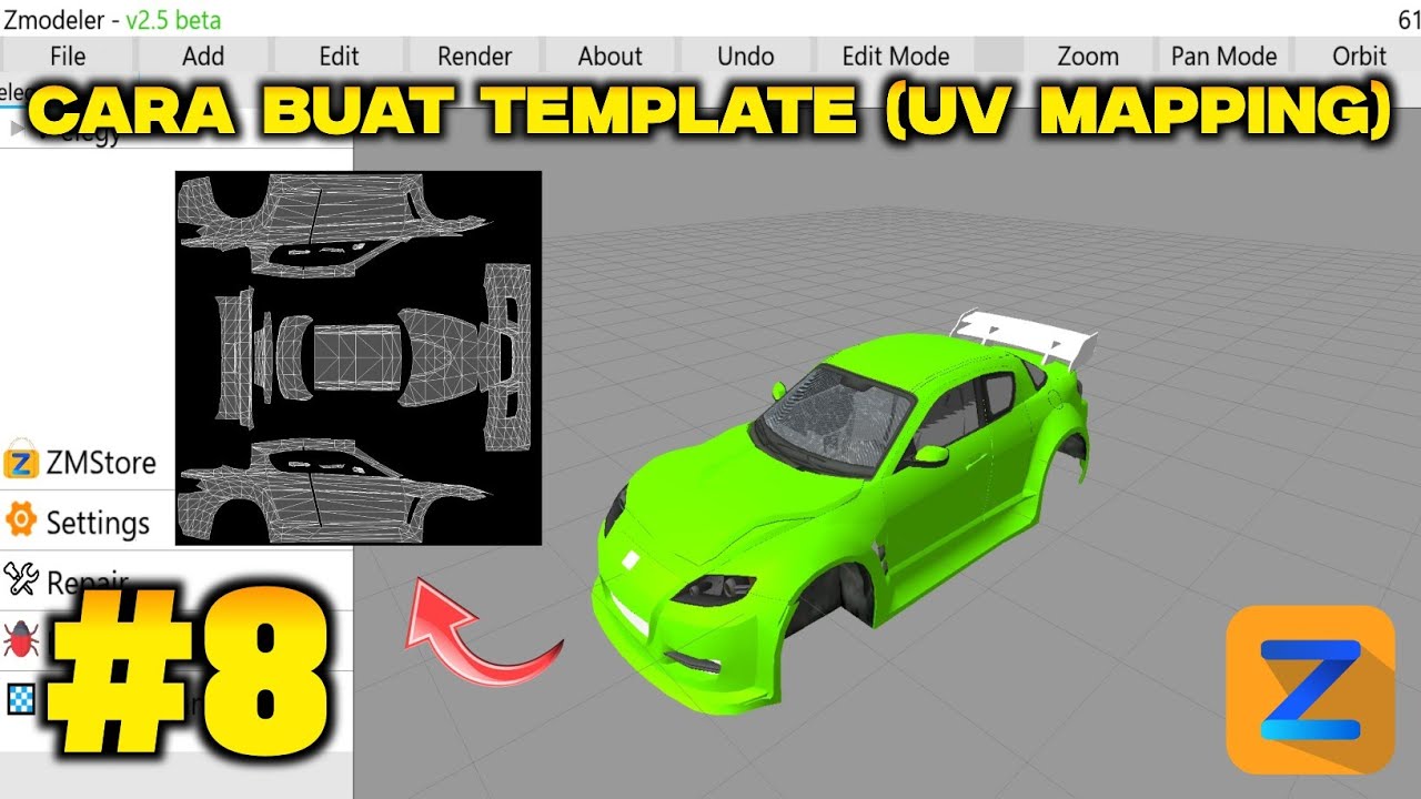 TUTORIAL ZMODELER ANDROID PART 8 - Cara Buat Template Livery