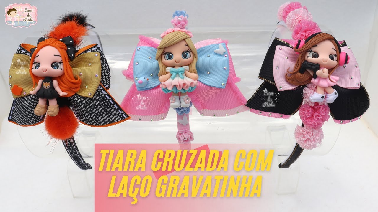 PAP Tiara Cruzada com Laço Gravatinha