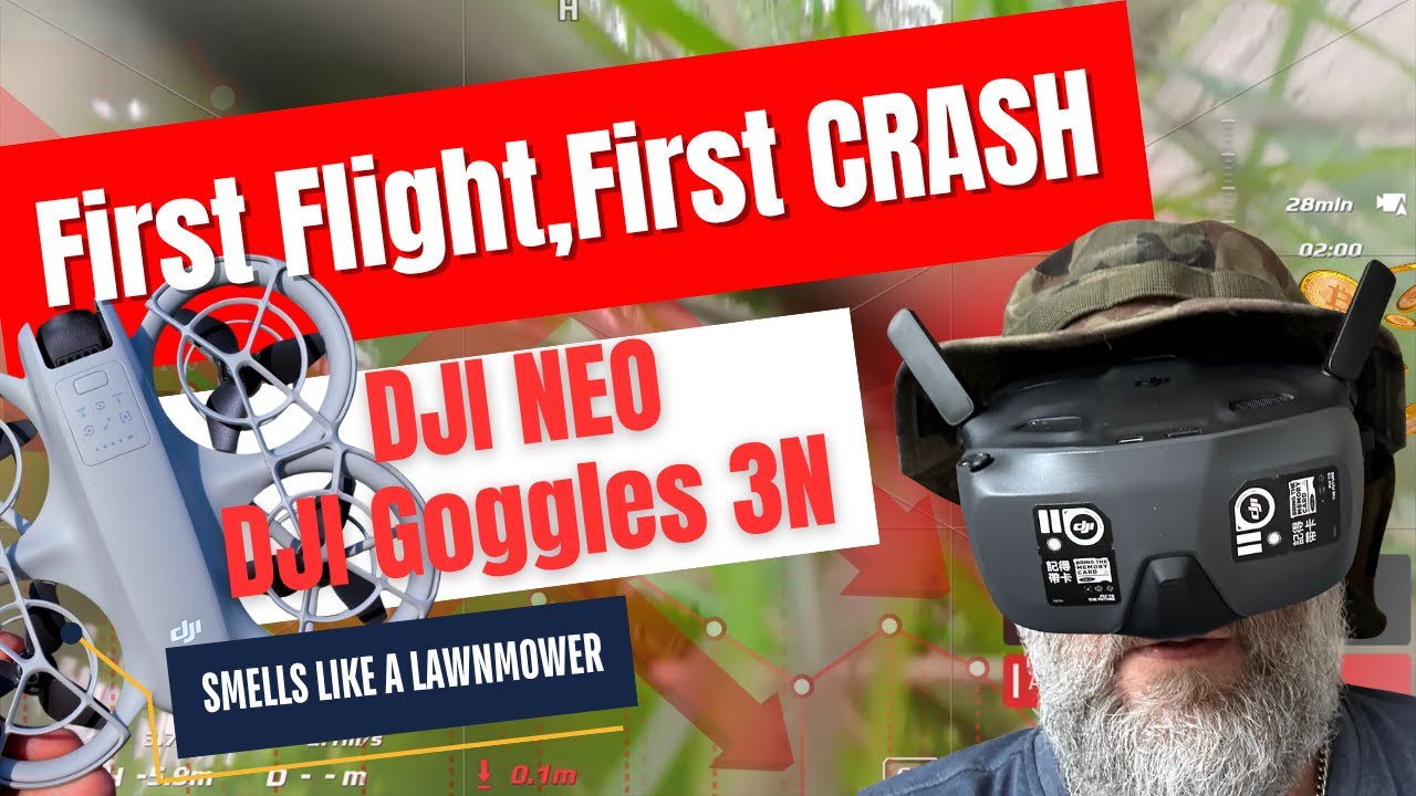 First FPV Flight, First CRASH! DJI Neo and DJI Goggles N3 -  #dji #djineo #dronefails
